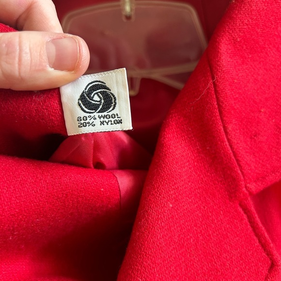 Vintage Personal Petites Red Wool Blazer with Pockets, Size 10 P - Picture 6 of 6